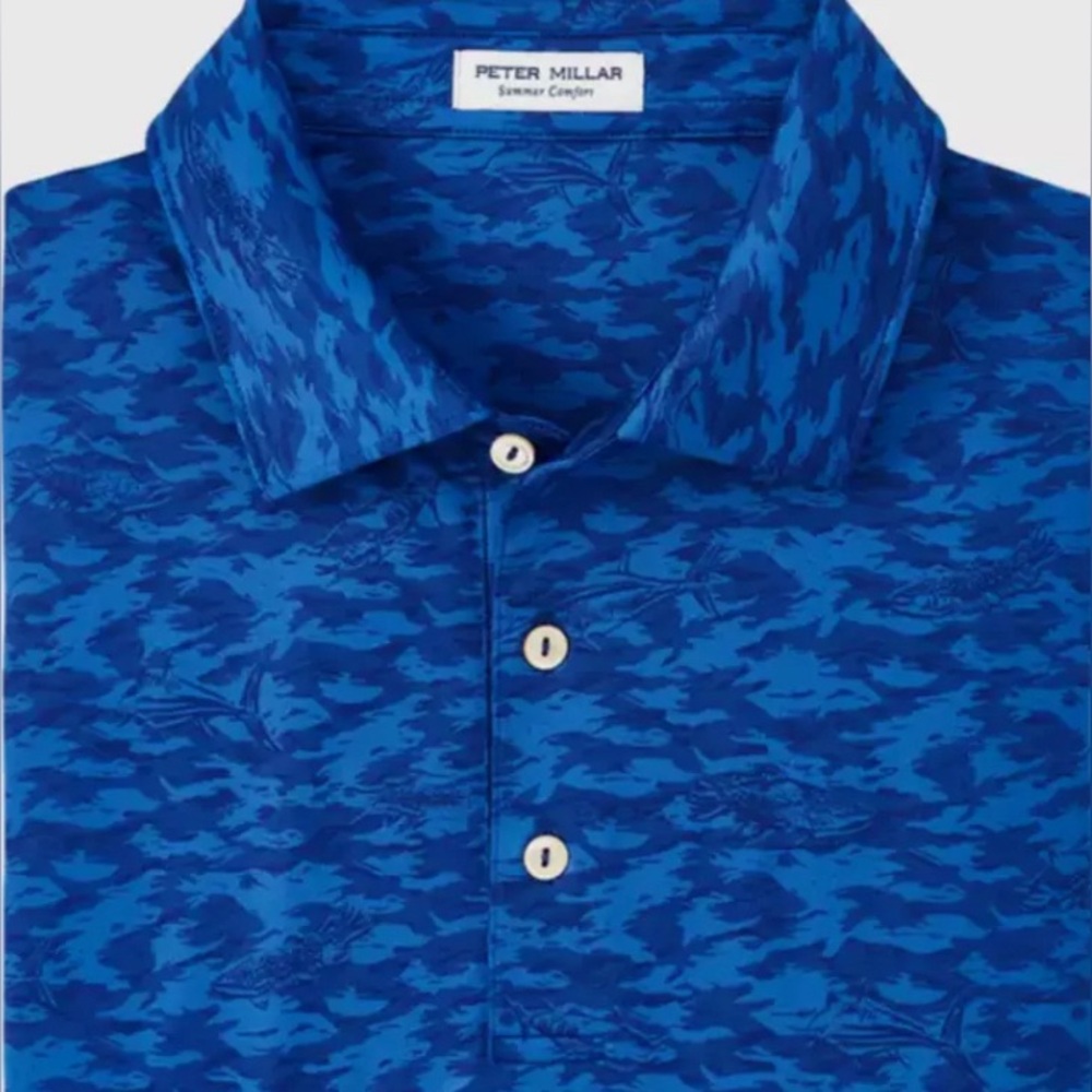 Peter Millar Fish Camo Performance Polo NWT - Picture 2 of 13